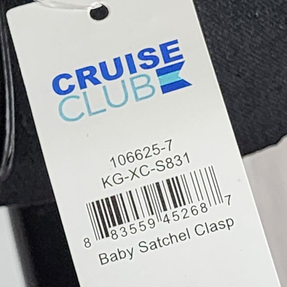 Cruise Club Dark Navy PVC Poly Gold Hardware Baby Satchel Clasp Cross Body Purse - Picture 9 of 16